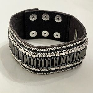 Stella and Dot Wrap Black and Silver Bracelet